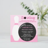 ボーリングガールバースデーパーティーの招待 招待状 (スタンド正面)