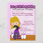 ボーリングガールパーティー招待状 招待状 (正面/裏面)
