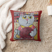 ボーリングキャットフォークアー絵を描トのデザインおもしろい クッション (ブランケット)