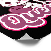 ボーリングクイーンかわいい女ガーリーかわいいアニメ猫 ポスター (角)