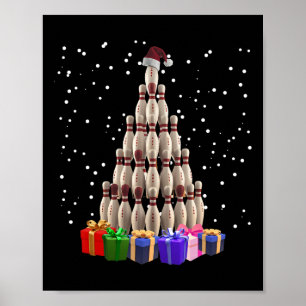 ボーリングクリスマスツリーおもしろいクリスマス一致ファミリ ポスター