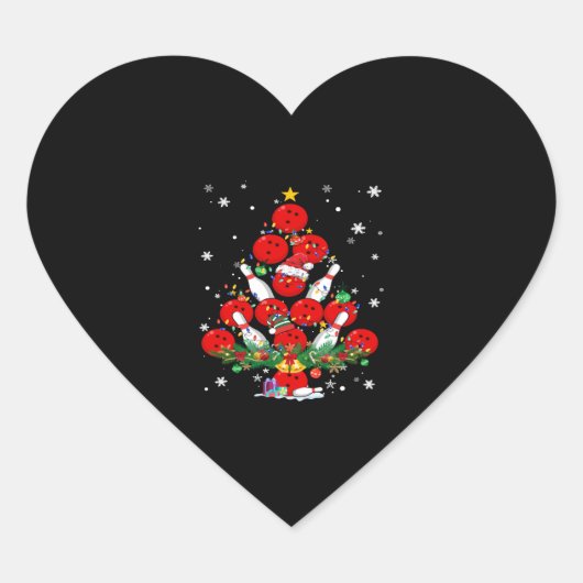 ボーリングクリスマスツリーサンタピックボールライト ハートシール (正面)