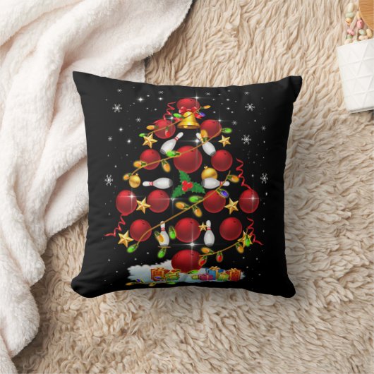 ボーリングクリスマスツリーライトクリスマスおもしろいギフト クッション (ブランケット)