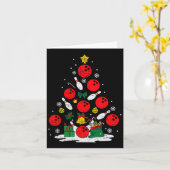 ボーリングクリスマスツリーライトクリスマスボウリングをする人、 クリケットの投手スポーツミー カード (黄色い花)