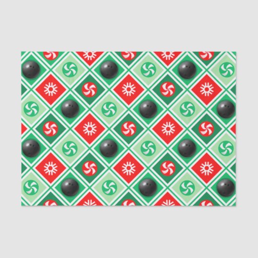 ボーリングクリスマスホリデーギフトティッシュペーパー 薄葉紙 (正面)