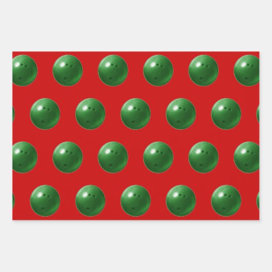 ボーリングクリスマスホリデーギフト ラッピングペーパーシート (正面3)