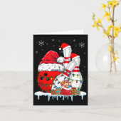 ボーリングクリスマスボーリングサンタハットクリスマスライフ カード (黄色い花)