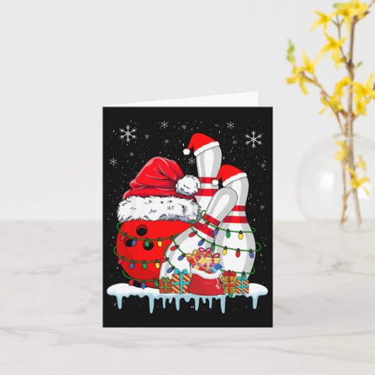 ボーリングクリスマスボーリングサンタハットクリスマスライフ カード (黄色い花)