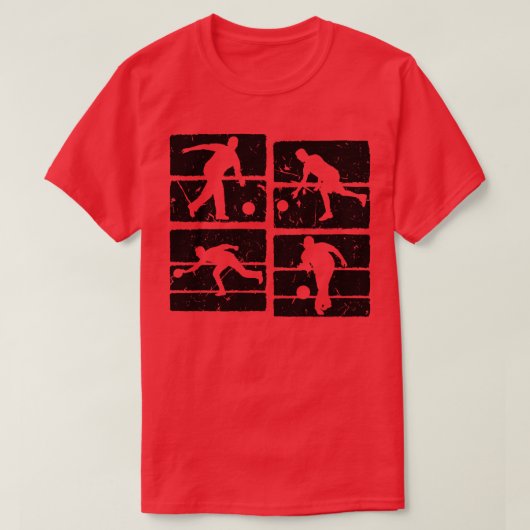 ボーリングクールジャージー男子女子ボーリング選手 Tシャツ (デザイン正面)