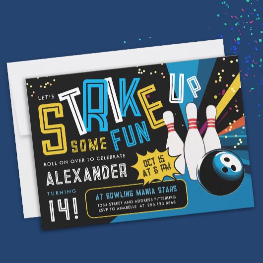 ボーリングクールスポーツのパーティーを打ち上げよう 招待状
