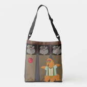 ボーリングクールチームモンスターマンガートアートデザイン クロスボディバッグ (裏面)