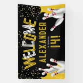 ボーリングクールブラックとイエローストライクのパーティー歓迎 横断幕 (縦)