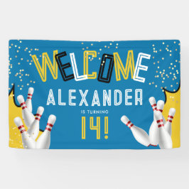 ボーリングクールブルーストライクバースデーパーティーへようこそ 横断幕