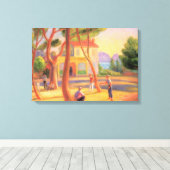 ボーリングゲームLa Ciotatフランス南部 キャンバスプリント (インサイチュ (ウッドフロア))