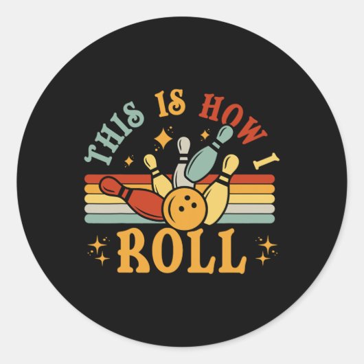 ボーリングシャツこれが僕の男転が女のBおもしろいだ ラウンドシール (正面)