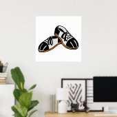 ボーリングシューズ漫画 ポスター (ホームオフィス)