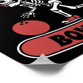 ボーリングスケルトンチームリーグ – アリーボウリングをする人、 クリケットの投手クイーン ポスター (角)