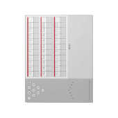 ボーリングスコアシート図とメモ |赤とグレー ノートパッド (回転)