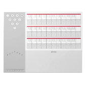 ボーリングスコアシート図とメモ |赤とグレー ノートパッド (正面)