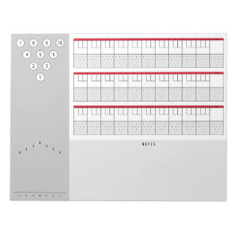 ボーリングスコアシート図とメモ |赤とグレー ノートパッド