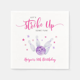 ボーリングストライクアップいくつかのおもしろいの女の子誕生日 スタンダードカクテルナプキン
