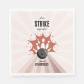 ボーリングストライクアップいくつかのおもしろい誕生日バラ金ゴールドガール スタンダードランチョンナプキン (正面)