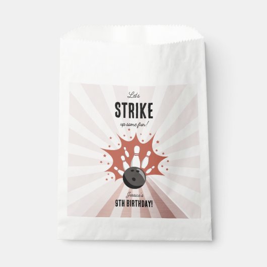 ボーリングストライクアップいくつかのおもしろい誕生日バラ金ゴールドガール フェイバーバッグ (正面)