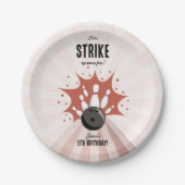 ボーリングストライクアップいくつかのおもしろい誕生日バラ金ゴールドガール ペーパープレート (正面)