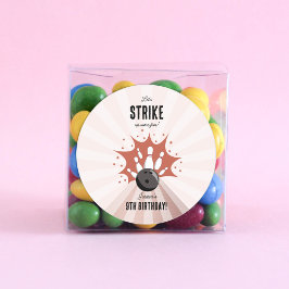 ボーリングストライクアップいくつかのおもしろい誕生日バラ金ゴールドガール ラウンドシール