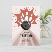 ボーリングストライクアップいくつかのおもしろい誕生日バラ金ゴールドガール 招待状 (スタンド正面)