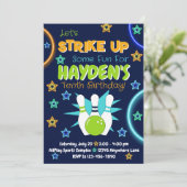 ボーリングスポーツ誕生日招待状 招待状 (スタンド正面)