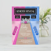 ボーリングスポーツ青とピンクの性別がパーティーを明かす 招待状 (スタンド正面)