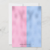 ボーリングスポーツ青とピンクの性別がパーティーを明かす 招待状 (裏面)