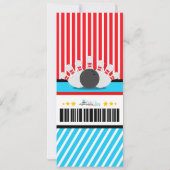 ボーリングチケットパス誕生日パーティーの招待 招待状 (裏面)