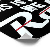 ボーリングチームこれが私たち転がの男性の女の子 ポスター (角)