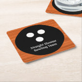 ボーリングチーム予算コースター スクエアペーパーコースター (アングル)