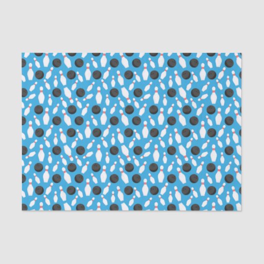 ボーリングデコップバースデーパーティーブルー 薄葉紙 (正面)