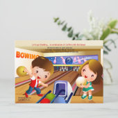 ボーリングトッツ誕生日パーティーの招待 招待状 (スタンド正面)