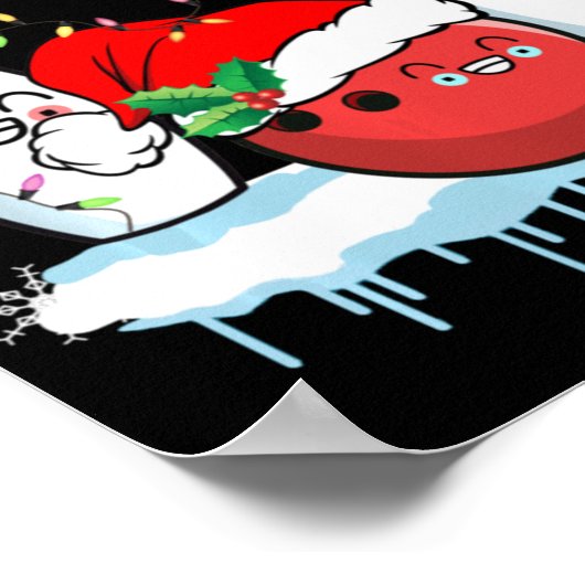 ボーリングトナディアサンタハットクリスマスボーリング愛好家 ポスター (角)