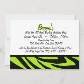 ボーリングネオングリーンとゼブラ 招待状 (裏面)