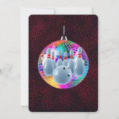 ボーリングネオンディスコボールグリッター誕生日パーティー 招待状 (裏面)