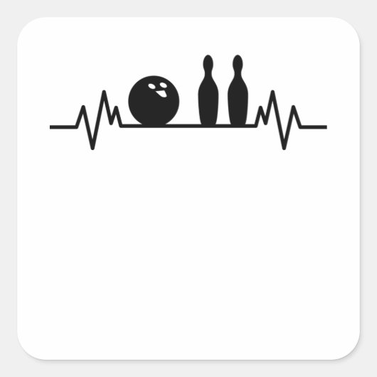 ボーリングハートビートボウリングをする人、 クリケットの投手ピンボーリングプレーヤーギフト スクエアシール (正面)