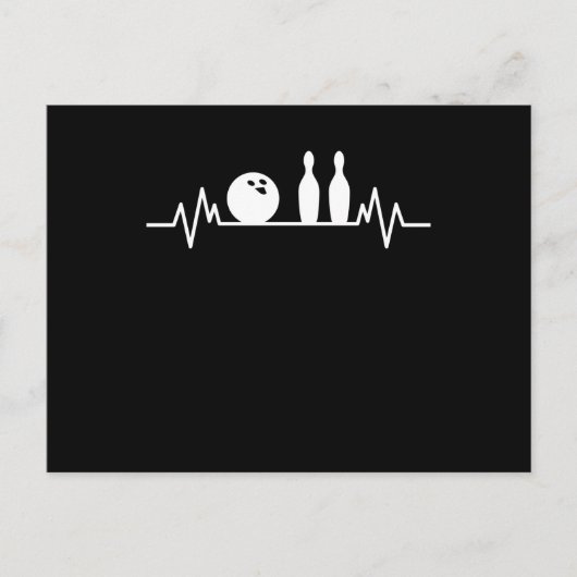 ボーリングハートビートボウリングをする人、 クリケットの投手ピンボーリングプレーヤーギフト ポストカード (正面)