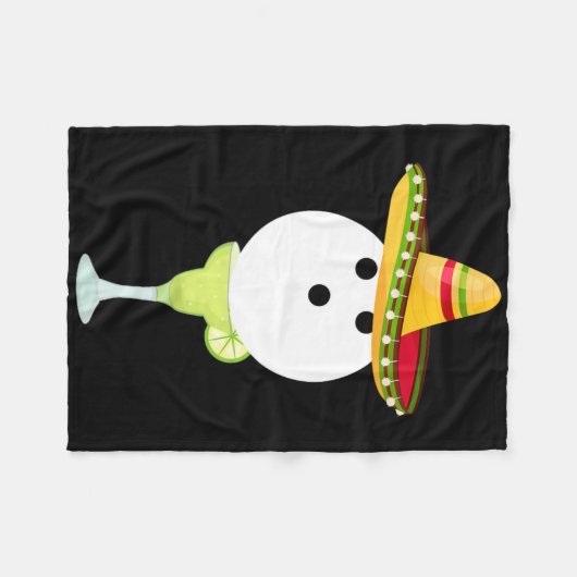 ボーリングバイルスンブレロとマルガリータスポーツシン フリースブランケット (正面(横))