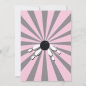 ボーリングバースデーパーティテンピンガールズピンク招待状 招待状 (裏面)