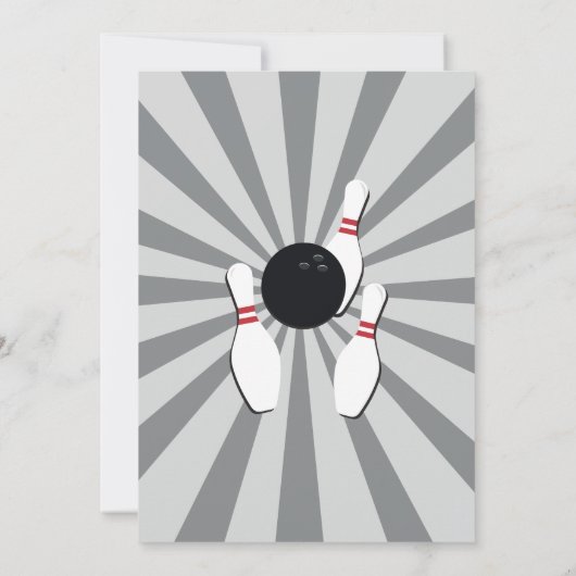 ボーリングバースデーパーティテンピンボーイズガールズ招待状 招待状 (裏面)