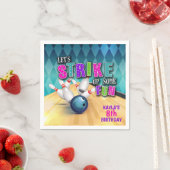 ボーリングバースデーパーティナプキン – ガール スタンダードカクテルナプキン (インサイチュ)