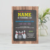 ボーリングバースデーパーティーテンピンボーイズガールズ招待状 招待状 (スタンド正面)