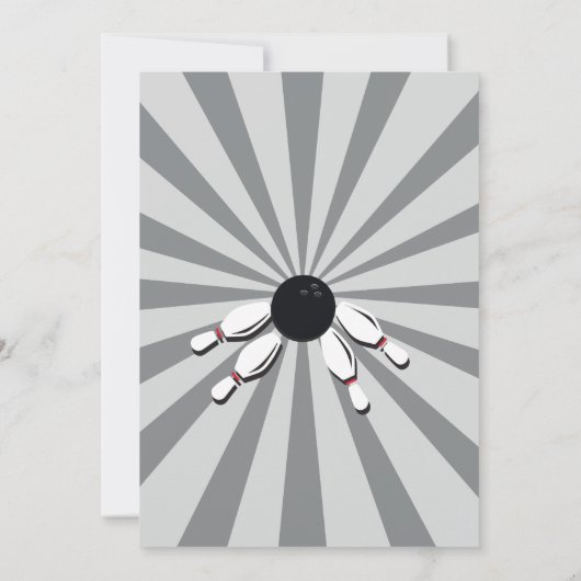 ボーリングバースデーパーティーテンピンボーイズガールズ招待状 招待状 (裏面)