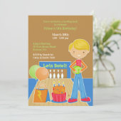 ボーリングバースデーパーティーフラット招待状 招待状 (スタンド正面)